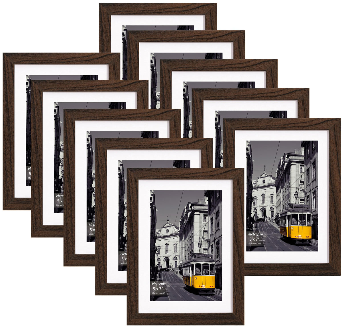 eletecpro 8x10 Picture Frames, Acrylic Cover, Black, Set of 10