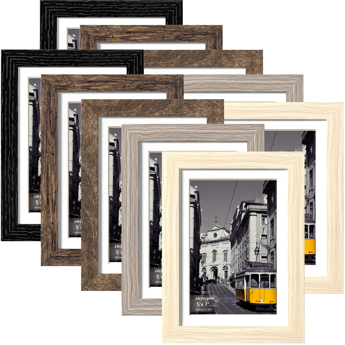 eletecpro 8x10 Picture Frames, Acrylic Cover, Black, Set of 10