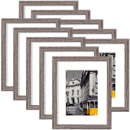 eletecpro 8x10 Picture Frames, Acrylic Cover, Black, Set of 10