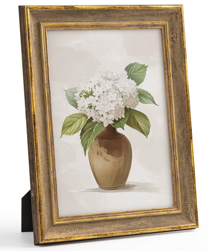 Afuly Vintage 8x10 Picture Frame Antique White Gold Photo Frame