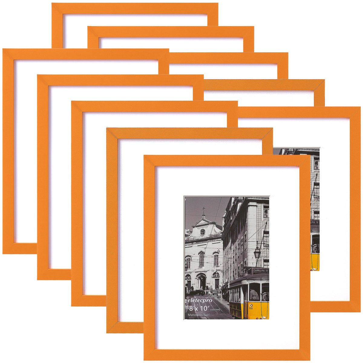 eletecpro 8x10 Picture Frames, Acrylic Cover, Black, Set of 10
