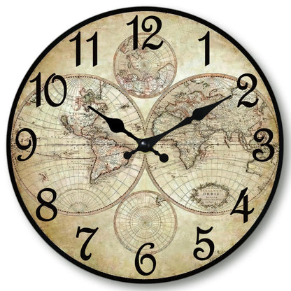 CHYLIN Wall Clock Non-Ticking Battery Operated Silent Rustic Coastal