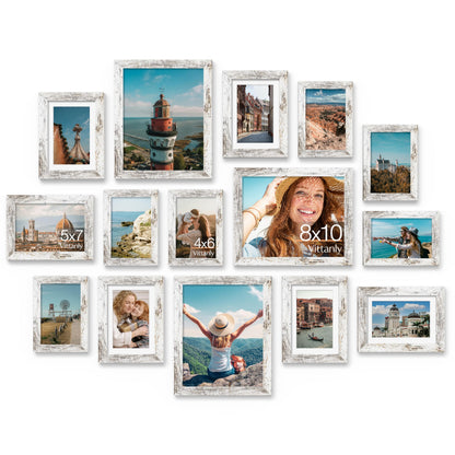 Vittanly 15 Pack Picture Frames Collage Wall Decor, Wall/Tabletop Display