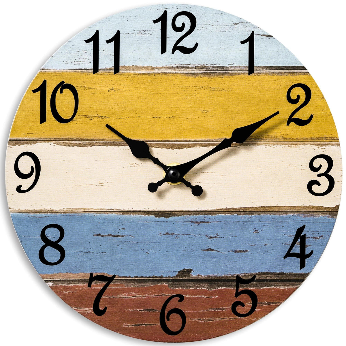 CHYLIN Wall Clock Non-Ticking Battery Operated Silent Rustic Coastal