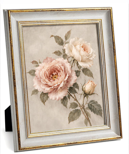 Afuly Vintage 8x10 Picture Frame Antique White Gold Photo Frame