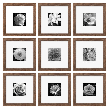 eletecpro Picture Frames Set of 9, 12x12 in, Acrylic Cover, Black