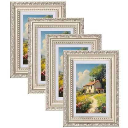 eletecpro 8x10 Vintage Picture Frame, Glass Cover, Gold, 4-Pack