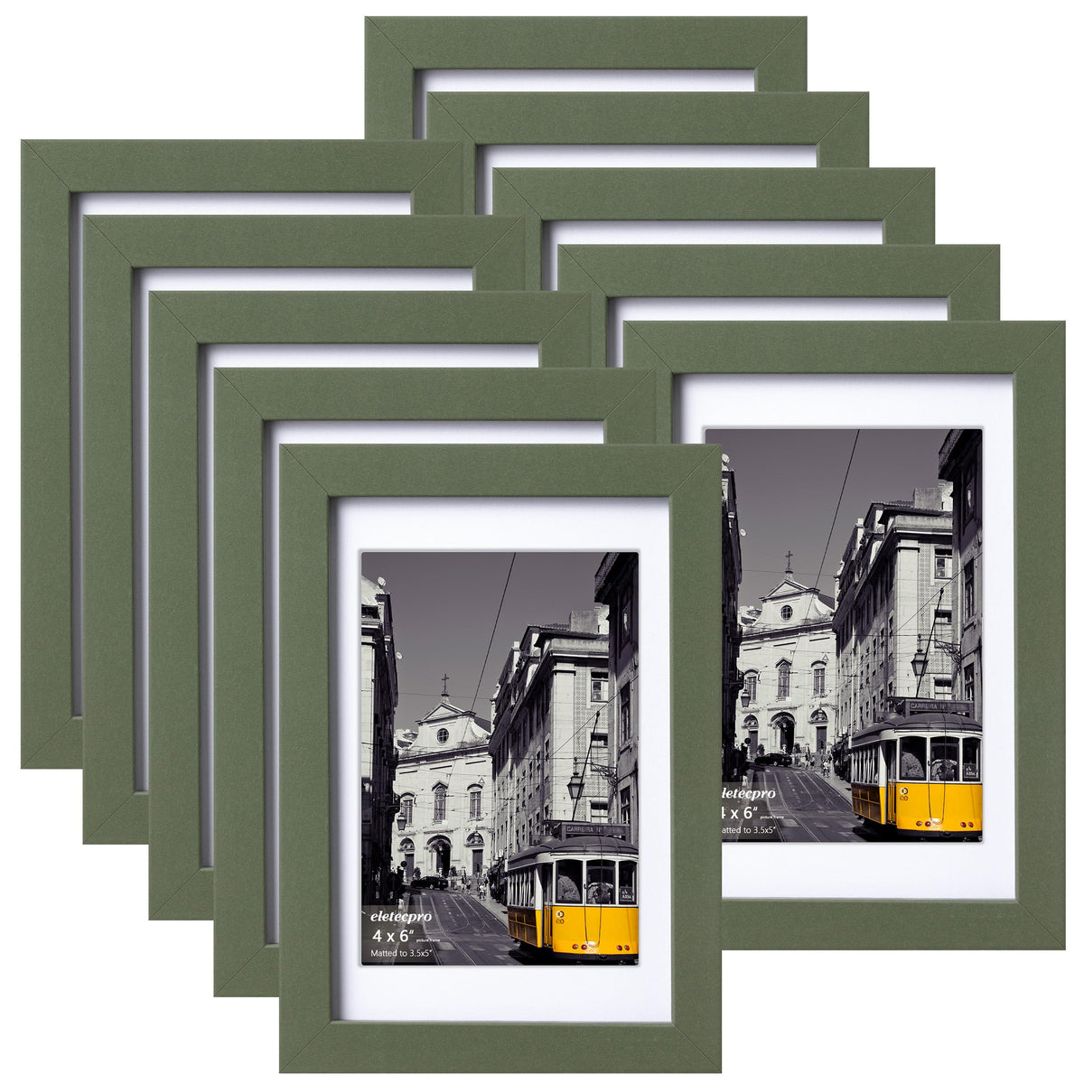 eletecpro 8x10 Picture Frames, Acrylic Cover, Black, Set of 10