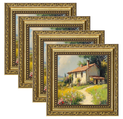 eletecpro 8x10 Vintage Picture Frame, Glass Cover, Gold, 4-Pack
