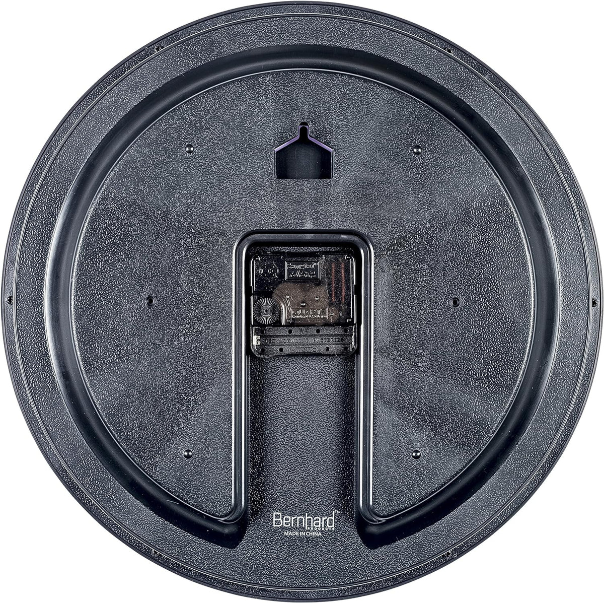 Bernhard Products Black Wall Clock, Large 13-Inch Silent Non Ticking Quartz Battery Operated Round Easy to Read Classroom/Home/School/Office Clock